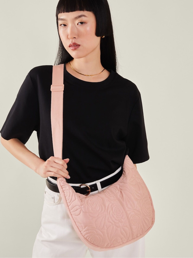 rožnata - Accessorize velika rožast vzorec quilted sling torba - Slika 1 iz 5