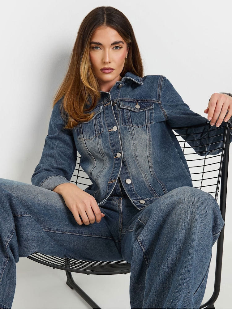 Long Tall Sally Blue Wide Sleeve Denim 100% Cotton Jacket - Image 1 of 5