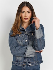 Long Tall Sally Blue Wide Sleeve Denim 100% Cotton Jacket - Image 4 of 5