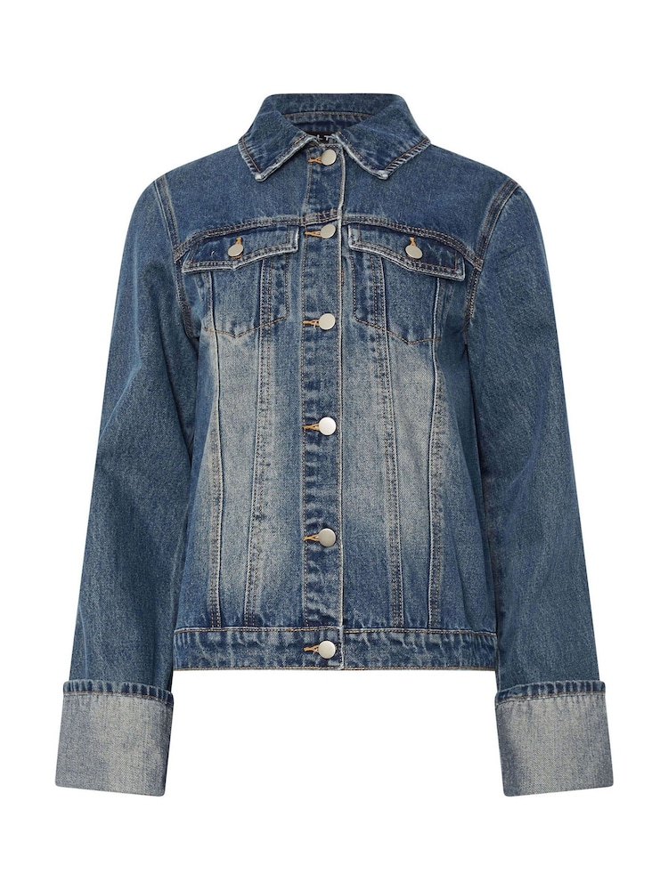 Long Tall Sally Blue Wide Sleeve Denim 100% Cotton Jacket - Image 5 of 5
