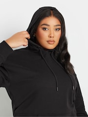 Yours Curve Black Zip Detailed 100% Cotton Hoodie - Image 4 of 6