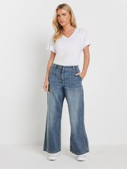 M&Co Blue Petite Carpenter Wide Leg Jeans - Image 2 of 5