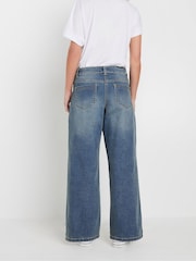 M&Co Blue Petite Carpenter Wide Leg Jeans - Image 3 of 5