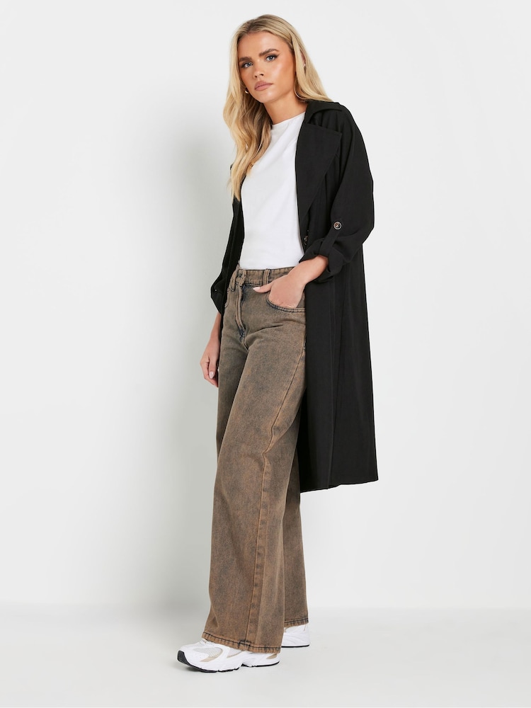 Черный - PixieGirl Petite Duster Trench Coat - Image 1 of 5