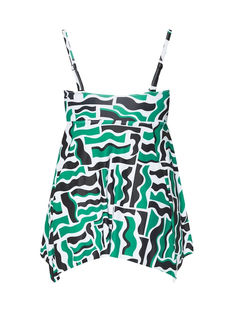 Yours Curve Green Ring Bandeau Tankini - Image 7 of 7