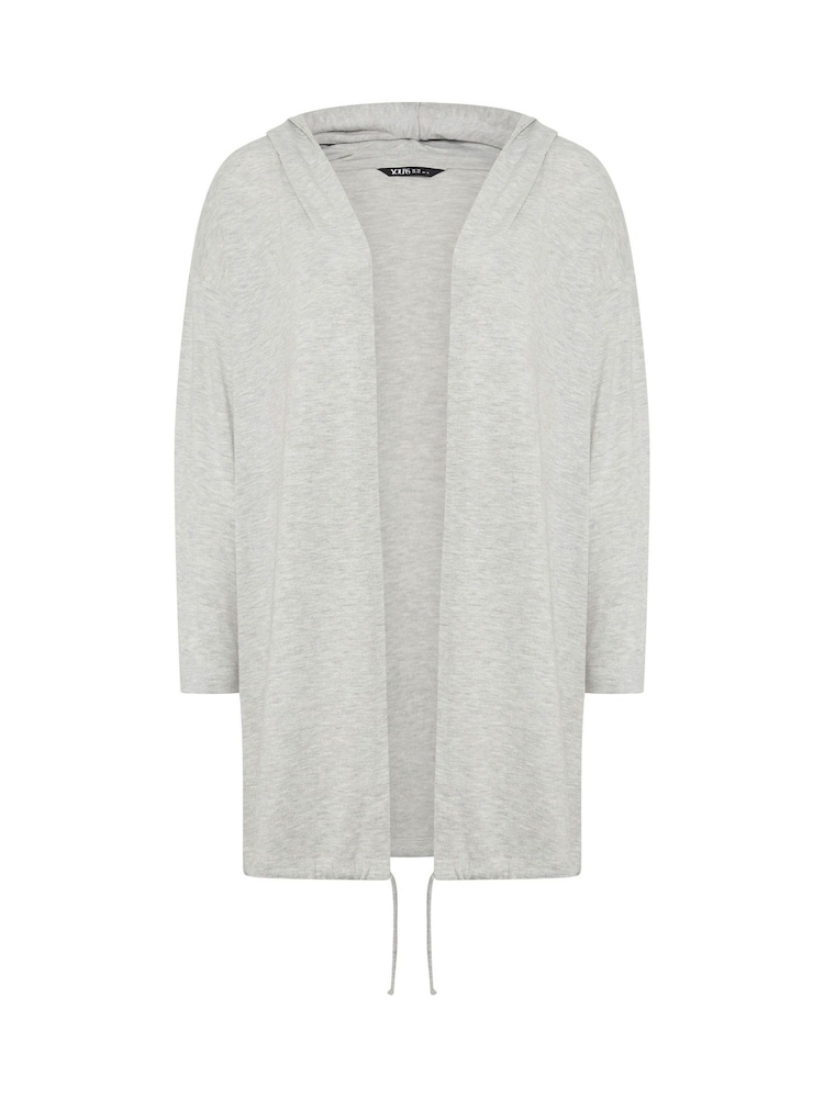 Yours Curve Grey Longline Hoodie - Image 5 of 5 Yours Curve Grey Longline Hoodie - Image 5 of 5