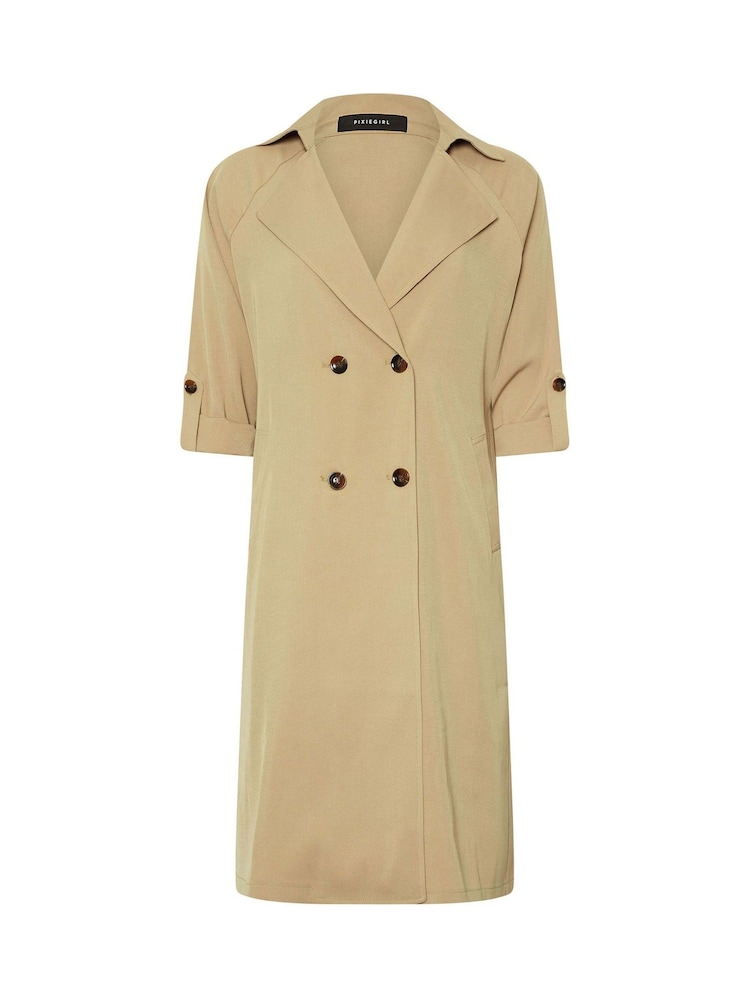 PixieGirl Petite Natural Duster Trench Coat - Image 6 of 6