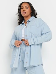 Camisa vaquera de algodón 100 % de Yours Curve - Imagen 1 de 6