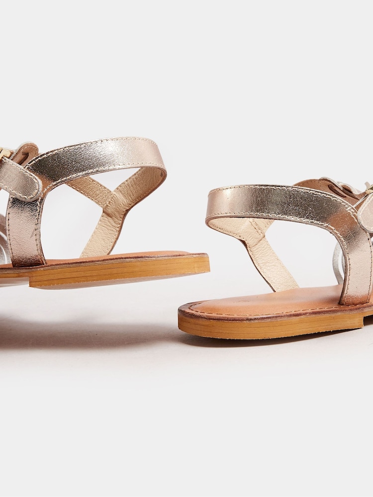 Yours Curve Gold Extra Wide Fit Open Toe Fisherman Sandals - Image 4 of 5
