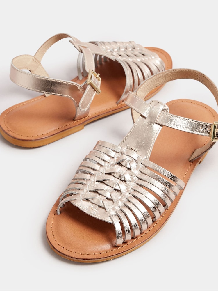 Yours Curve Gold Extra Wide Fit Open Toe Fisherman Sandals - Image 5 of 5