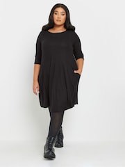 Yours Curve Black Soft Touch Jumper Dress - Image 2 of 5