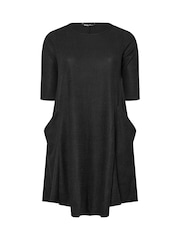 Yours Curve Black Soft Touch Jumper Dress - Image 5 of 5