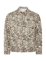 Yours Curve Brown Animal Twill 100% Cotton Jacket - Image 4 of 4