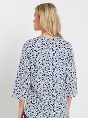 M&Co White Petite 3/4 Sleeve 100% Cotton Henley Top - Image 4 of 5