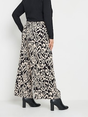 Yours Curve Black Abstract Structured Wide Leg Trousers - Image 3 of 9