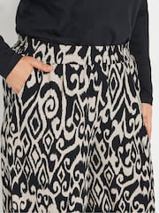 Yours Curve Black Abstract Structured Wide Leg Trousers - Image 4 of 9