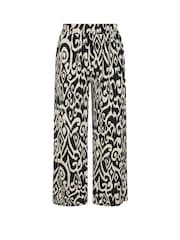 Yours Curve Black Abstract Structured Wide Leg Trousers - Image 9 of 9