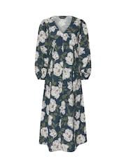 PixieGirl Petite Blue Leopard Print Midi Tea Dress - Image 5 of 5