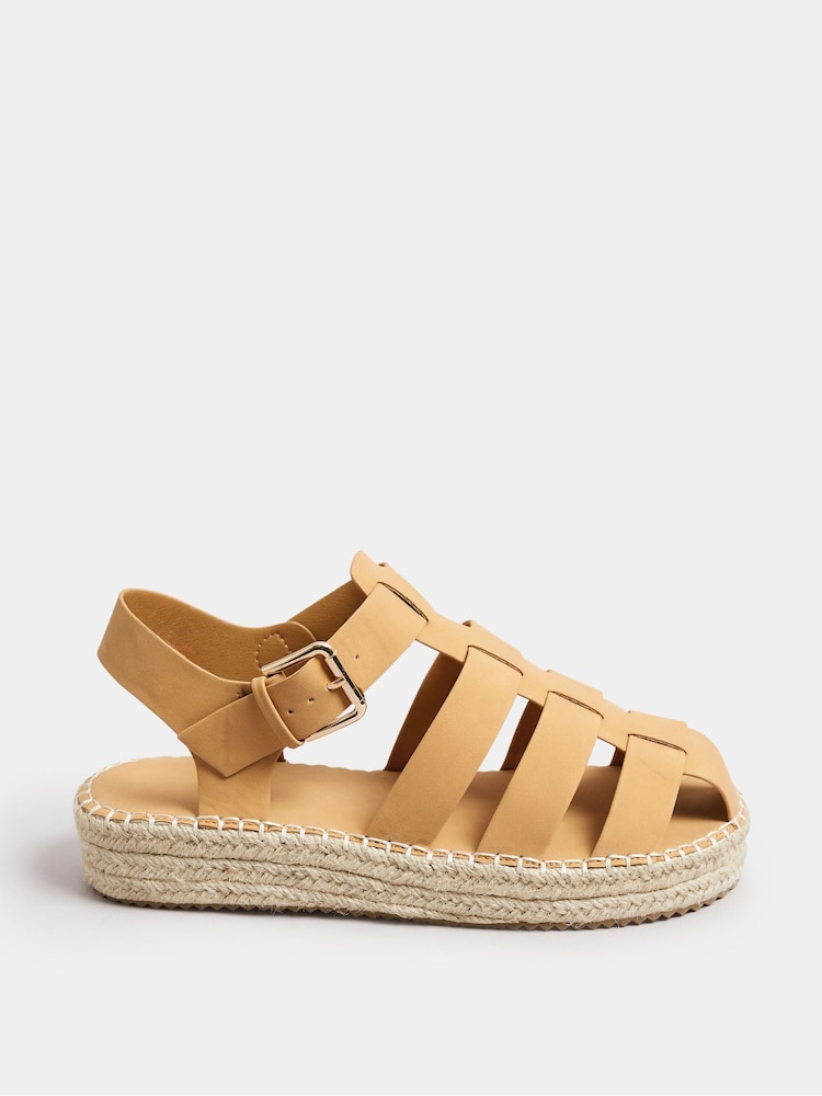 Yours Curve Natural Extra Wide Fit Fisherman Flatform Sandals - Image 1 of 4