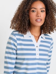 M&Co Blue Long Sleeve Polo Shirt - Image 4 of 6
