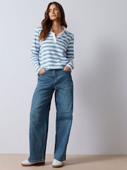 M&Co Blue Long Sleeve Polo Shirt - Image 5 of 6