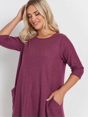Yours Curve Pink Soft Touch Pocket Dress - Image 4 of 5