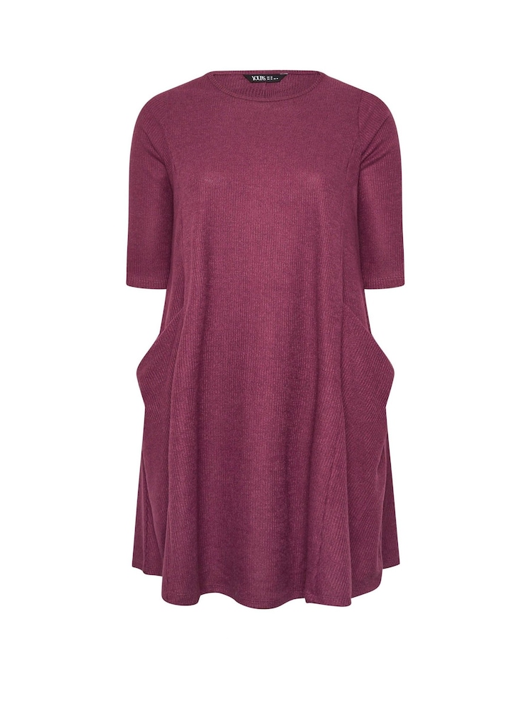 Yours Curve Pink Soft Touch Pocket Dress - Image 5 of 5