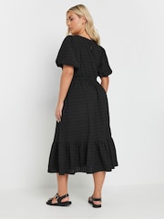 Черный - Yours Curve Textured Tiered Dress - Изображение 3 из 5