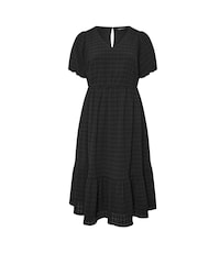 Черный - Yours Curve Textured Tiered Dress - Изображение 5 из 5