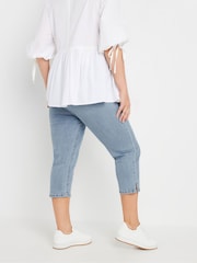Yours Curve Blue AVA Capri Trousers - Image 4 of 6