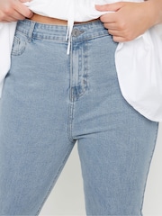 Yours Curve Blue AVA Capri Trousers - Image 5 of 6