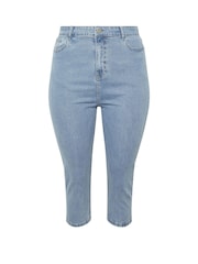 Yours Curve Blue AVA Capri Trousers - Image 6 of 6