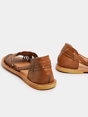 Yours Curve Natural Extra Wide Fit Woven Leather Flat Pumps - Image 4 of 5