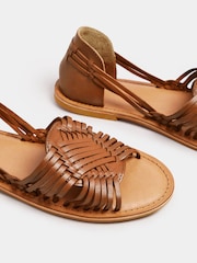 Yours Curve Natural Extra Wide Fit Woven Leather Flat Pumps - Image 5 of 5