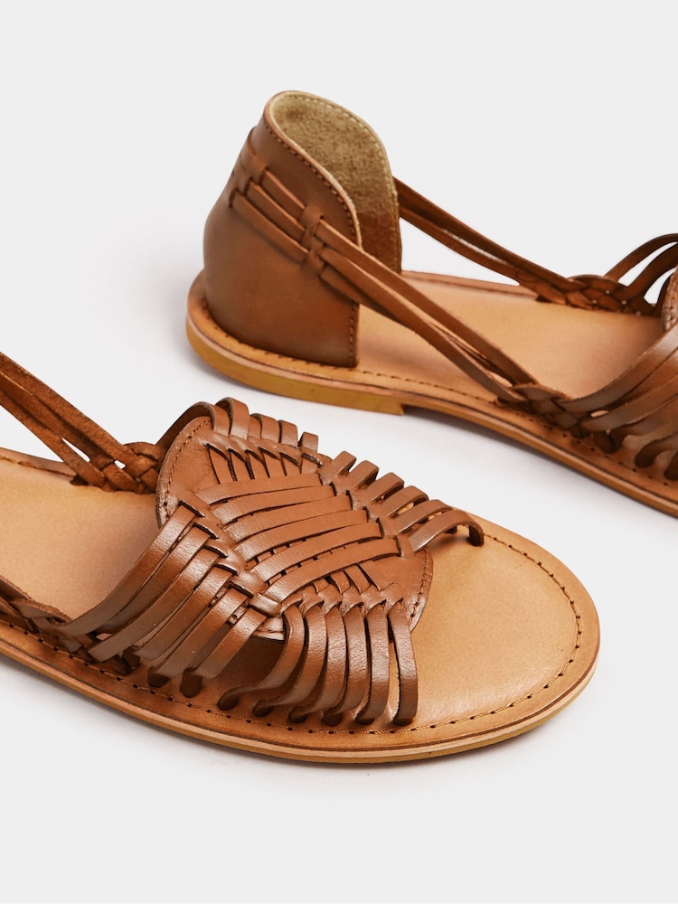 Yours Curve Natural Extra Wide Fit Woven Leather Flat Pumps - Image 5 of 5