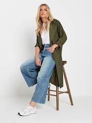 Зеленый - PixieGirl Petite Duster Trench Coat - Image 2 of 4