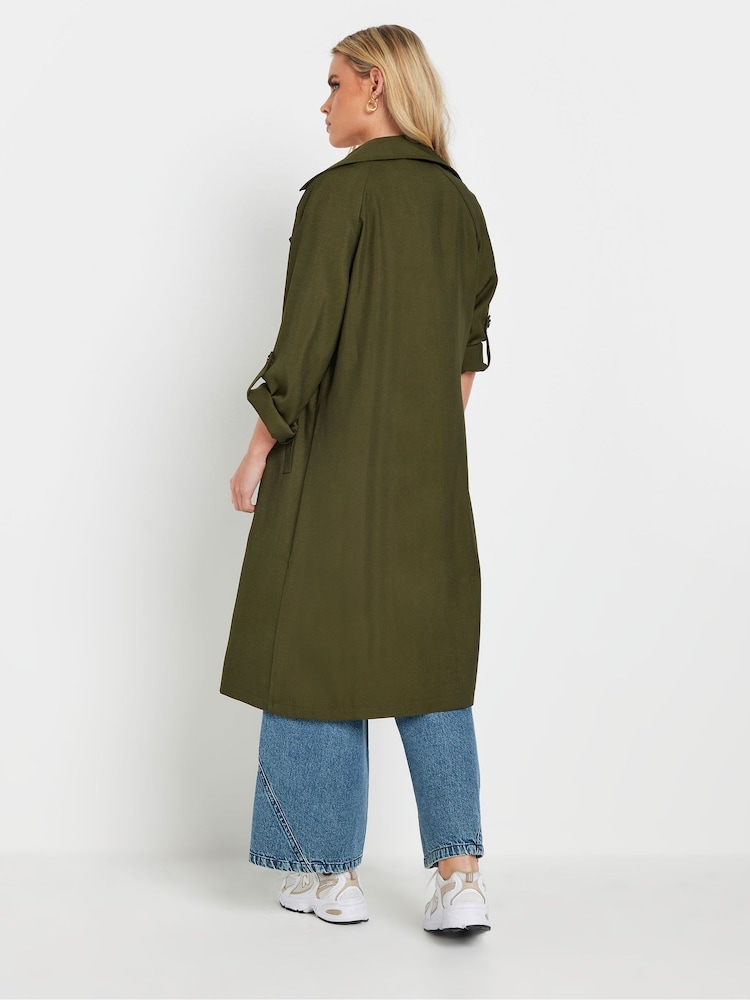 PixieGirl Petite Green Duster Trench Coat - Image 3 of 4