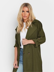 Зеленый - PixieGirl Petite Duster Trench Coat - Image 4 of 4