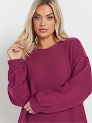 Yours Curve Pink Soft Touch Jumper Dress - Image 4 of 5