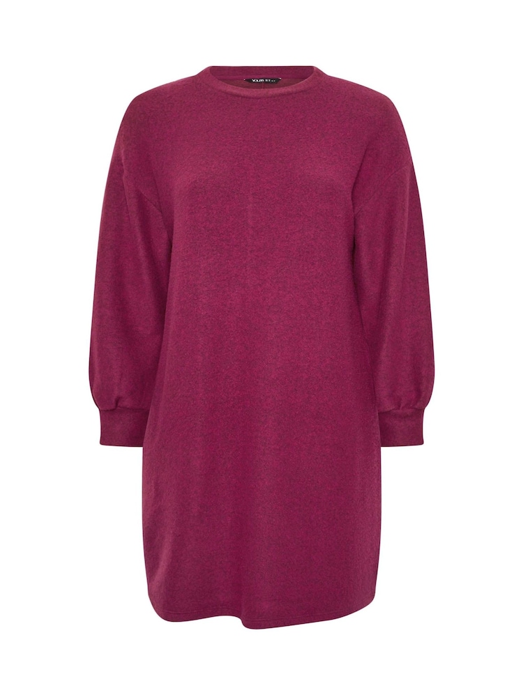 Yours Curve Pink Soft Touch Jumper Dress - Image 5 of 5