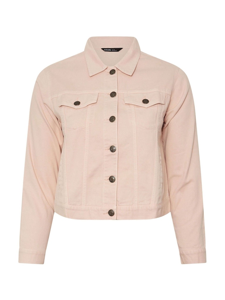 Yours Curve Pink Classic Denim 100% Cotton Jacket - Image 5 of 5