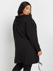 Yours Curve Black Longline Hoodie - Image 3 of 5