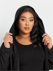 Yours Curve Black Longline Hoodie - Image 4 of 5