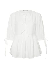 Yours Curve White Tie Front 100% Cotton Top - Image 5 of 5