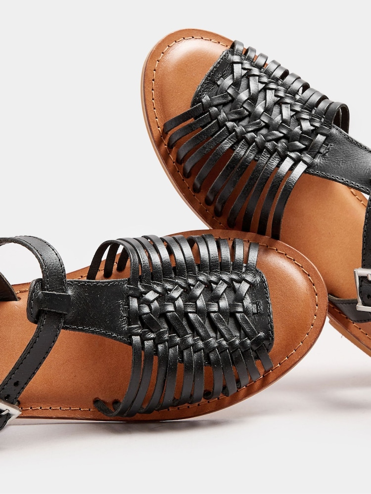 Yours Curve Black Extra Wide Fit Open Toe Fisherman Sandals - Image 4 of 5