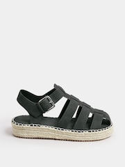 Yours Curve Black Extra Wide Fit Fisherman Flatform Sandals - Image 2 of 5