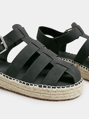 Yours Curve Black Extra Wide Fit Fisherman Flatform Sandals - Image 5 of 5