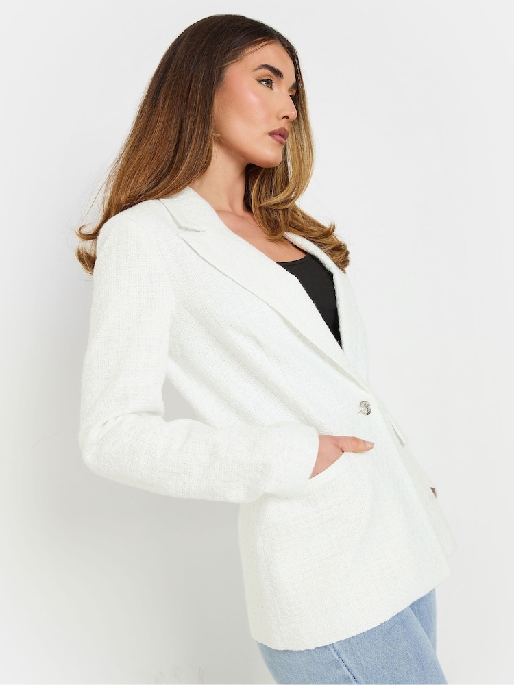 Long Tall Sally Natural Boucle Blazer - Image 1 of 9 Long Tall Sally Natural Boucle Blazer - Image 1 of 9