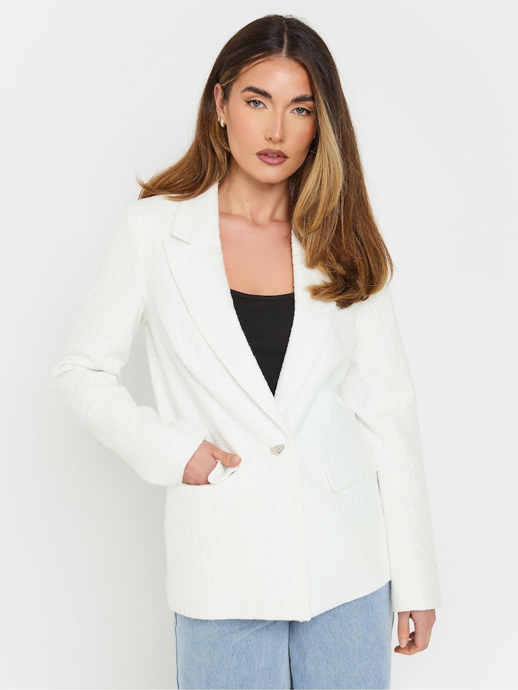 Long Tall Sally Natural Boucle Blazer - Image 2 of 9 Long Tall Sally Natural Boucle Blazer - Image 2 of 9