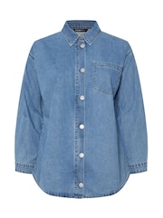 Camisa vaquera de algodón 100 % de Yours Curve - Imagen 6 de 6